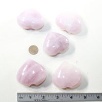 5 Rose Quartz Hearts Combined Weight of  477 Grams #7241 Gemstone Hearts