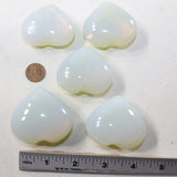 5 Opalite Hearts Combined Weight of  391 Grams #8441 Gemstone Hearts