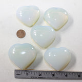 5 Opalite Hearts Combined Weight of  391 Grams #8441 Gemstone Hearts