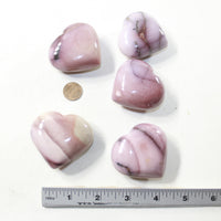 5 Mookaite Hearts Combined Weight of  452 Grams #523-1 Gemstone Hearts
