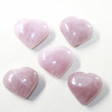5 Rose Quartz Hearts Combined Weight of  431 Grams #8841 Gemstone Hearts