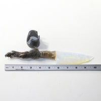Opossum Foot Handle Opalite Blade Ornamental Knife #2036 Mountain Man Knife