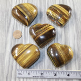 5 Tiger Eye Hearts Combined Weight of  468 Grams #8143 Gemstone Hearts