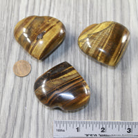 3 Tiger Eye Hearts Combined Weight of  280 Grams #2942 Gemstone Hearts