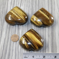 3 Tiger Eye Hearts Combined Weight of  274 Grams #5343 Gemstone Hearts