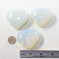 3 Opalite Hearts Combined Weight of  233 Grams #1641 Gemstone Hearts