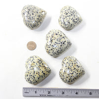 5 Dalmatian Hearts Combined Weight of  426 Grams #313-1 Gemstone Hearts