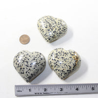 3 Dalmatian  Hearts Combined Weight of  266 Grams #403-1 Gemstone Hearts