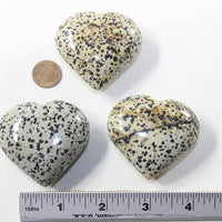 3 Dalmatian  Hearts Combined Weight of  266 Grams #553-1 Gemstone Hearts z