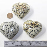 3 Dalmatian  Hearts Combined Weight of  266 Grams #553-1 Gemstone Hearts z