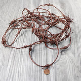 5 Yards of Leather Barbed Wire Antique Brown Color  #5861