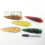 5 Glass Ornamental Spearheads  #3830  Arrowheads