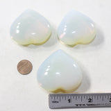 3 Opalite Hearts Combined Weight of  231 Grams #2341 Gemstone Hearts