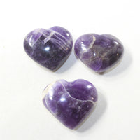 3 Amethyst  Hearts Combined Weight of  224 Grams #363-1 Gemstone Hearts