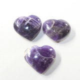 3 Amethyst  Hearts Combined Weight of  224 Grams #363-1 Gemstone Hearts