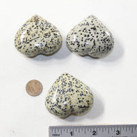 3 Dalmatian  Hearts Combined Weight of  266 Grams #123-1 Gemstone Hearts
