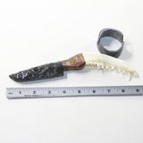 Coyote Jaw Handle Obsidian Blade Ornamental Knife #1942 Mountain Man Knife