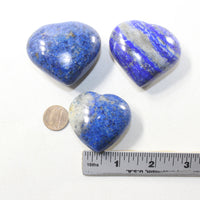 3 Lapis Hearts Combined Weight of  255 Grams #3841 Gemstone Hearts