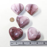 5 Mookaite Hearts Combined Weight of  422 Grams #143-1 Gemstone Hearts