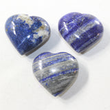 3 Lapis Hearts Combined Weight of  297 Grams #2241 Gemstone Hearts