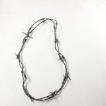 1 Leather Barbed Wire Necklace Gray Colored   #933-2