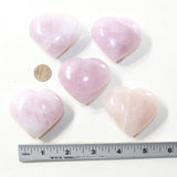 5 Rose Quartz Hearts Combined Weight of  437 Grams #6241 Gemstone Hearts