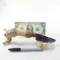 Grapevine Wood Handle Glass Blade Ornamental Knife #3303-2 Mountain Man Knife