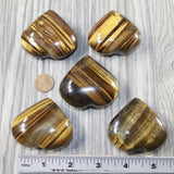 5 Tiger Eye Hearts Combined Weight of  462 Grams #9243 Gemstone Hearts