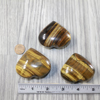 3 Tiger Eye Hearts Combined Weight of  374 Grams #1842 Gemstone Hearts