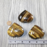 3 Tiger Eye Hearts Combined Weight of  374 Grams #1842 Gemstone Hearts