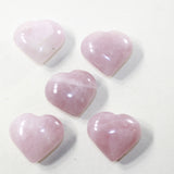 5 Rose Quartz Hearts Combined Weight of  459 Grams #0541 Gemstone Hearts