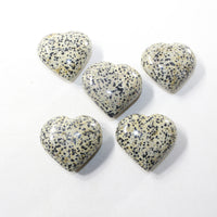 5 Dalmatian Hearts Combined Weight of  434 Grams #153-1 Gemstone Hearts
