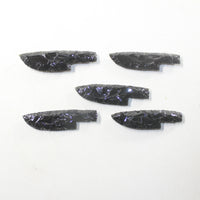 5 Small Obsidian Ornamental Knife Blades  #753-1  Mountain Man Knife