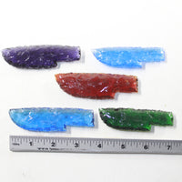 5 Small Glass Ornamental Knife Blades  #783-1