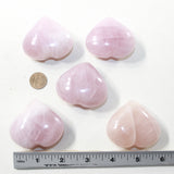 5 Rose Quartz Hearts Combined Weight of  437 Grams #6241 Gemstone Hearts