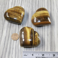 3 Tiger Eye Hearts Combined Weight of  274 Grams #5343 Gemstone Hearts