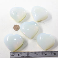 5 Opalite Hearts Combined Weight of  437 Grams #7741 Gemstone Hearts