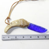 Sheep Horn Handle Glass Blade Knife Necklace  #993-2 Mountain Man Necklace