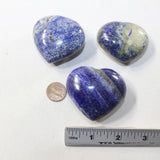 3 Lapis Hearts Combined Weight of  273 Grams #5541 Gemstone Hearts