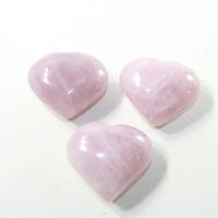 3 Rose Quartz Hearts Combined Weight of  273 Grams #1141 Gemstone Hearts