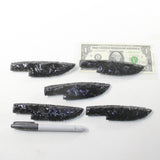 5 Obsidian Ornamental Knife Blades  #813-1  Mountain Man Knife