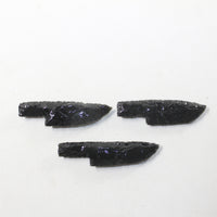 3 Small Obsidian Ornamental Knife Blades  #1335  Mountain Man Knife