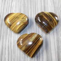 3 Tiger Eye Hearts Combined Weight of  284 Grams #3143 Gemstone Hearts