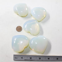 5 Opalite Hearts Combined Weight of  423 Grams #0041 Gemstone Hearts