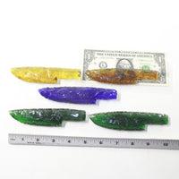 5 Glass Ornamental Knife Blades  #9235