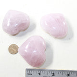 3 Rose Quartz Hearts Combined Weight of  227 Grams #2741 Gemstone Hearts