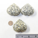 3 Dalmatian  Hearts Combined Weight of  264 Grams #383-1 Gemstone Hearts