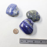 3 Lapis Hearts Combined Weight of  273 Grams #5541 Gemstone Hearts