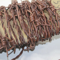 5 Yards of Leather Barbed Wire Antique Brown Color  #5242
