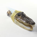 Alligator Head Handle Opalite Blade Ornamental Knife #v4141 Mountain Man Knife